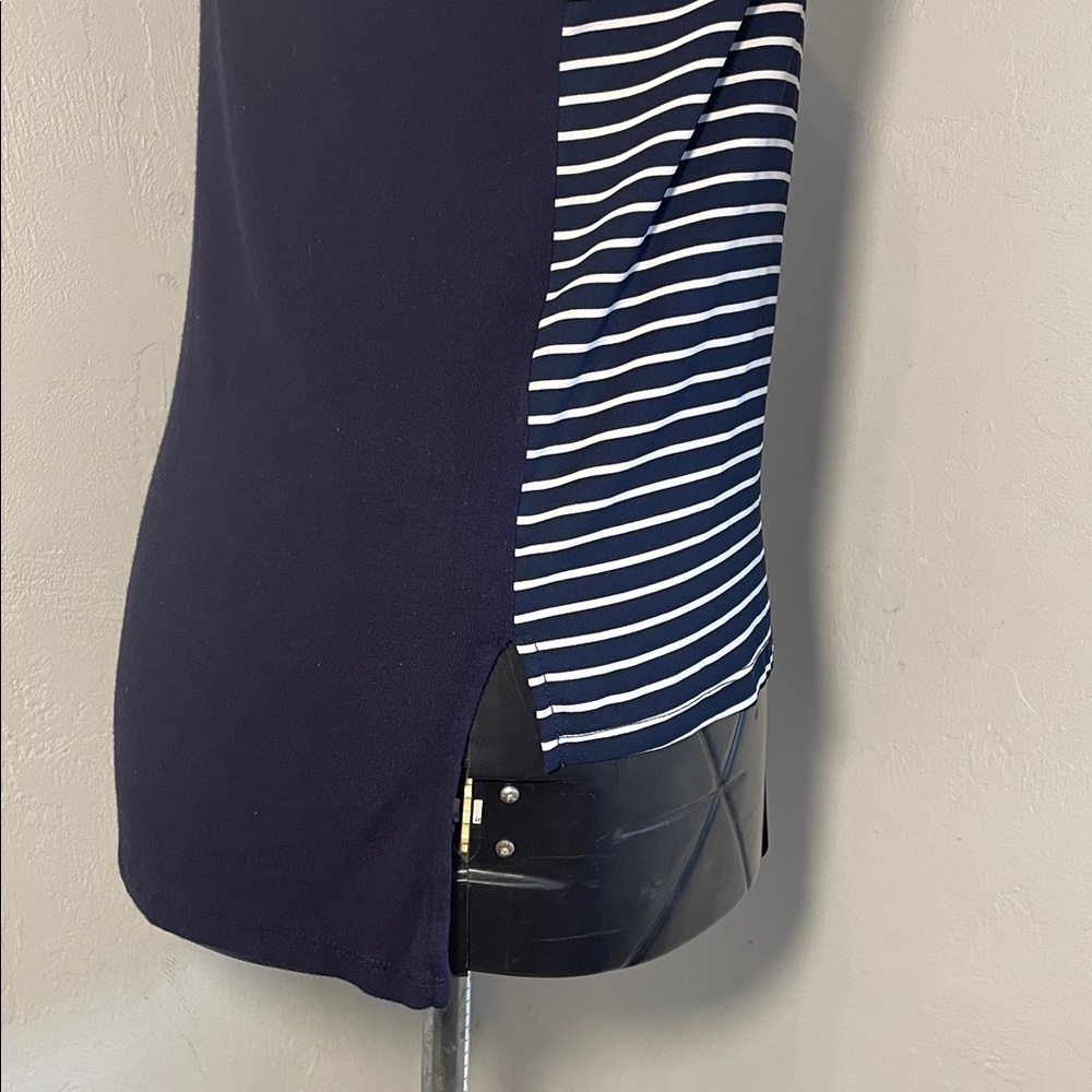 LOFT Navy and White Striped Sleeveless Top - Picture 6 of 15